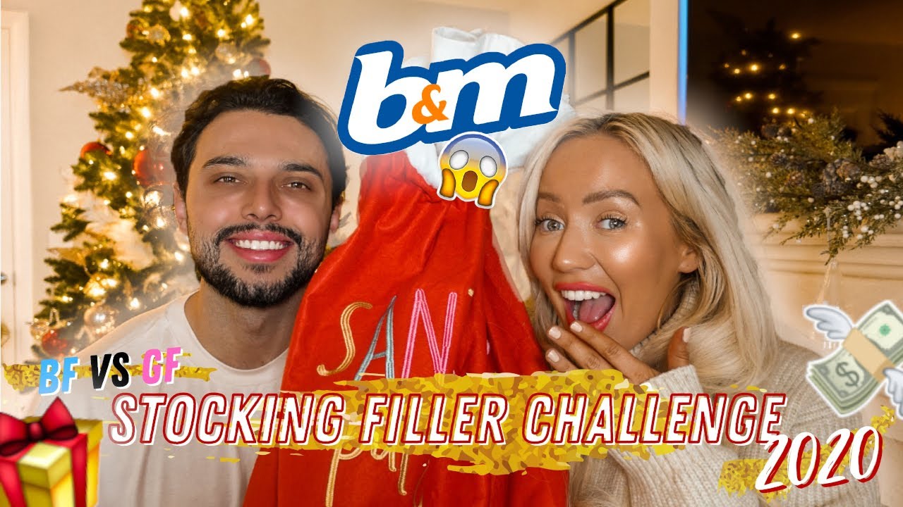 £30 B&M Stocking Filler Challenge 2020 | Boyfriend VS Girlfriend | Elle Darby
