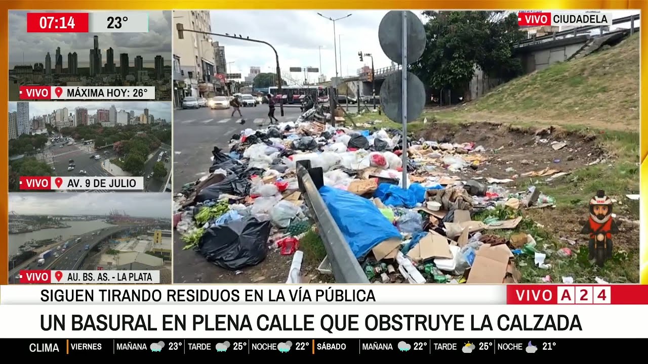 📢 CIUDADELA: UN BASURAL EN PLENA CALLE OBSTRUYE LA CALZADA N COLECTORA Y GENERAL PAZ