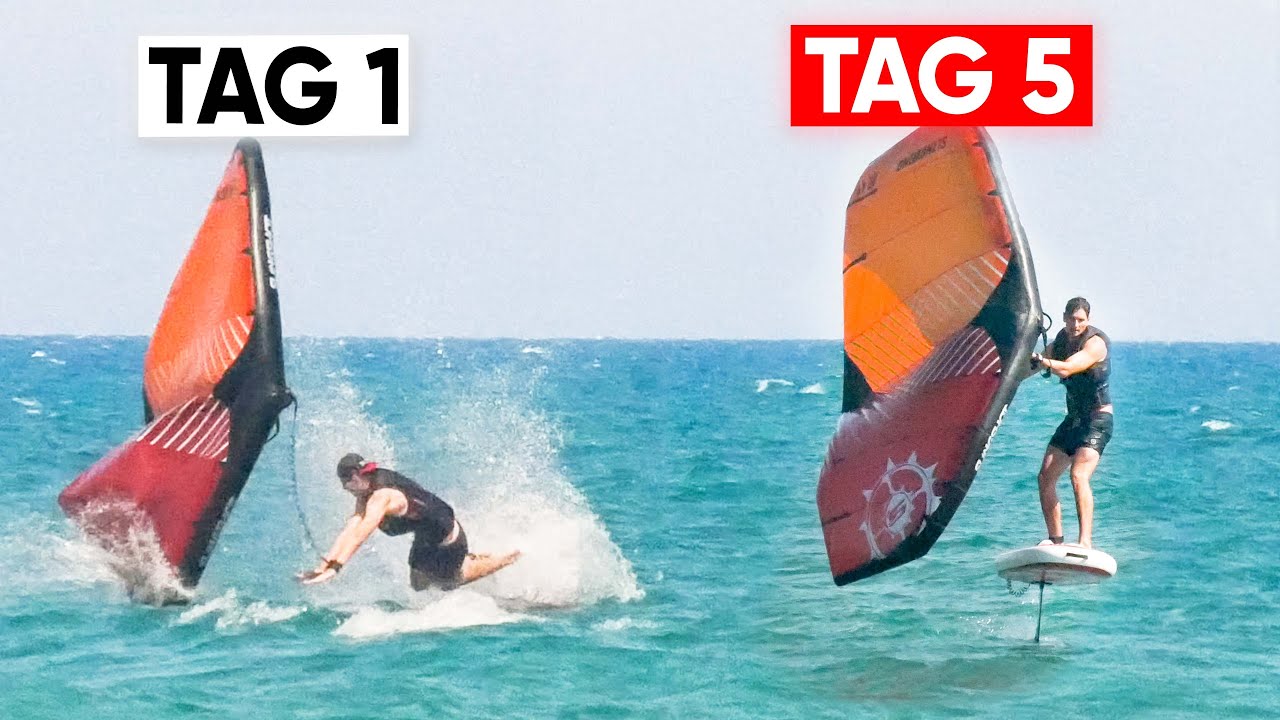 Anfänger lernt Wingfoilen ?! 😮 (Selbstexperiment)