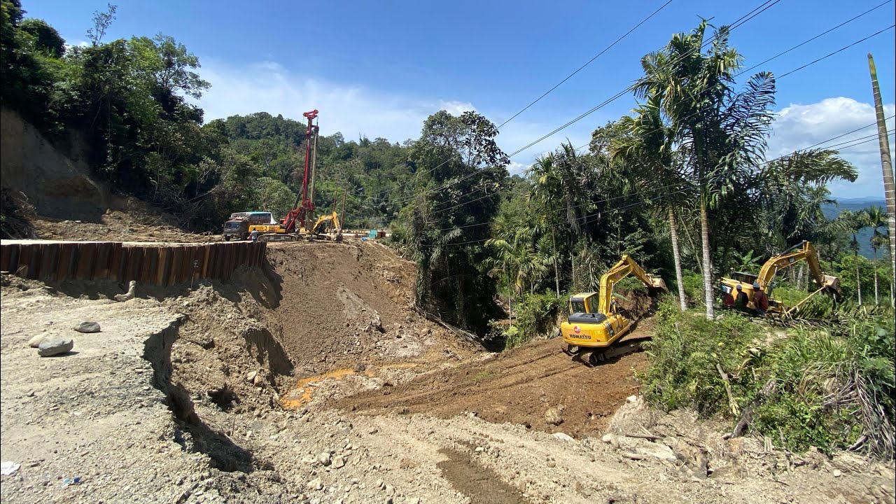 Update jalur batu jomba hari ini❗️Penimbunan DPT selesai & akan di lakukan pengeboran bor pile