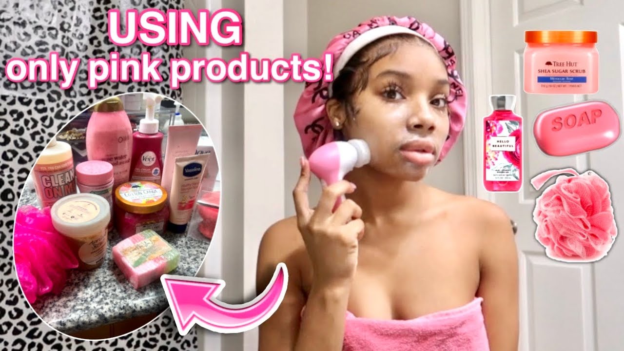 MY FEMININE HYGIENE ROUTINE USING ONLY PINK PRODUCTS | SOFT & GLOWY SKIN