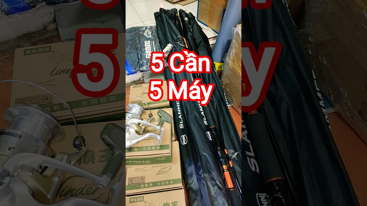 5 cần Penn Slammer III 3m + 5 máy EU 5000 về chung 1 chủ 