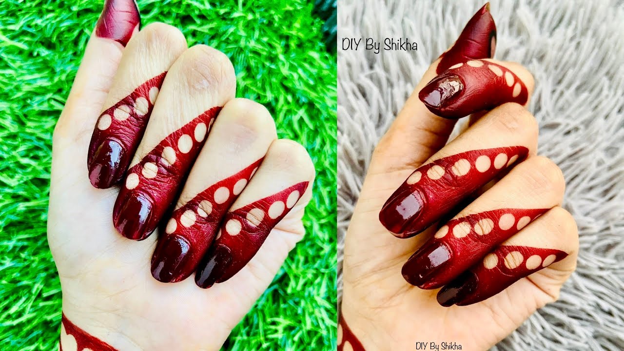 Amazing Finger tips mehndi 😳 || beautiful finger tips mehndi trick using stickers and cello tape