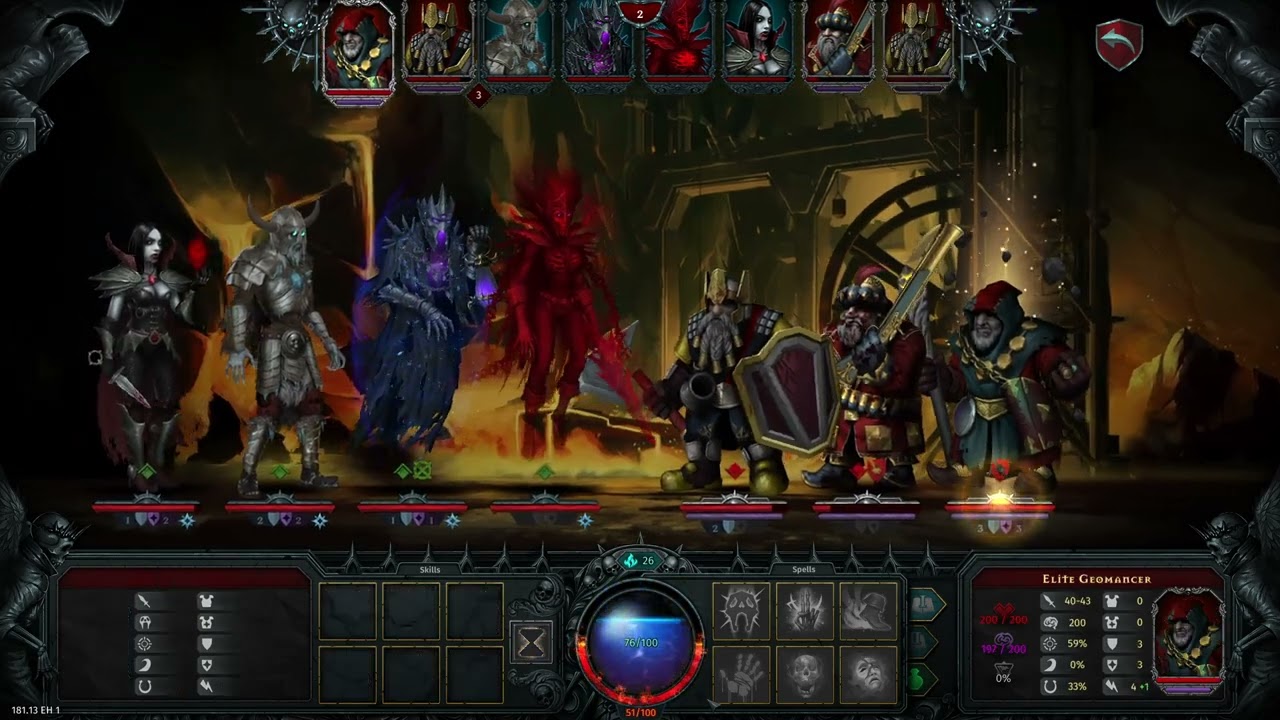 Dance with the Dead vs elite Dwarven Warrior, Berserker, Geomancer, and Musketeer