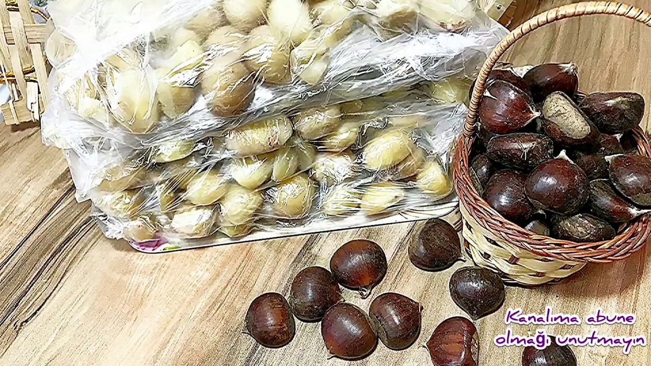 ŞABALIDIN BUZLUQDA SAXLANMASI.KESTANENİN DERİN DONDURUCU İÇİN PAKETLENMESİ.ХРАНЕНИЕ КАШТАНОВ НА ЗИМУ