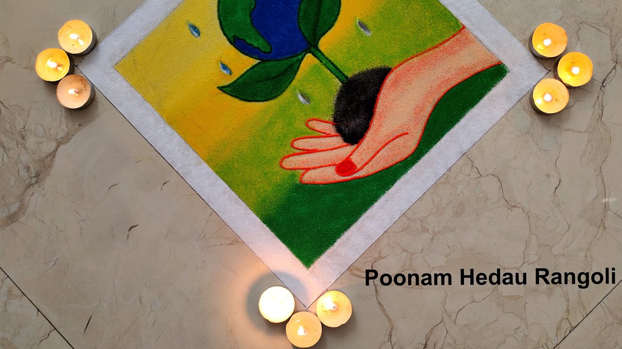 Save Earth Save Nature Rangoli Competition | World Environment Day Rangoli | Poster Rangoli