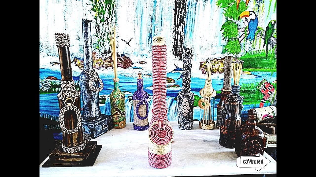 Faça sua decoração na Garrafa com apenas Corda.