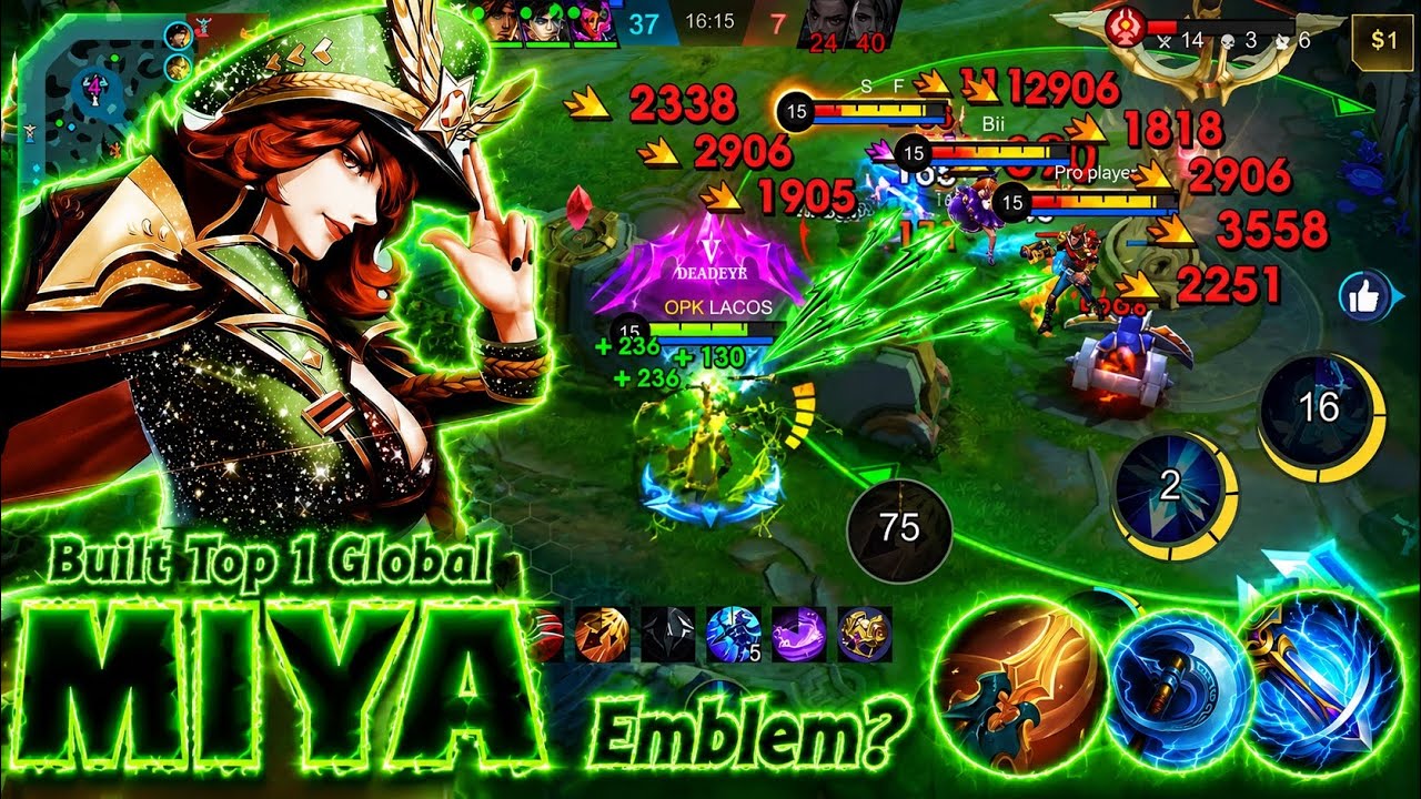 Legendary Miya 6K Match  Best Emblem + Built !! Top 1 Built #miyasavage #miya #mlbbcreatorcamp 