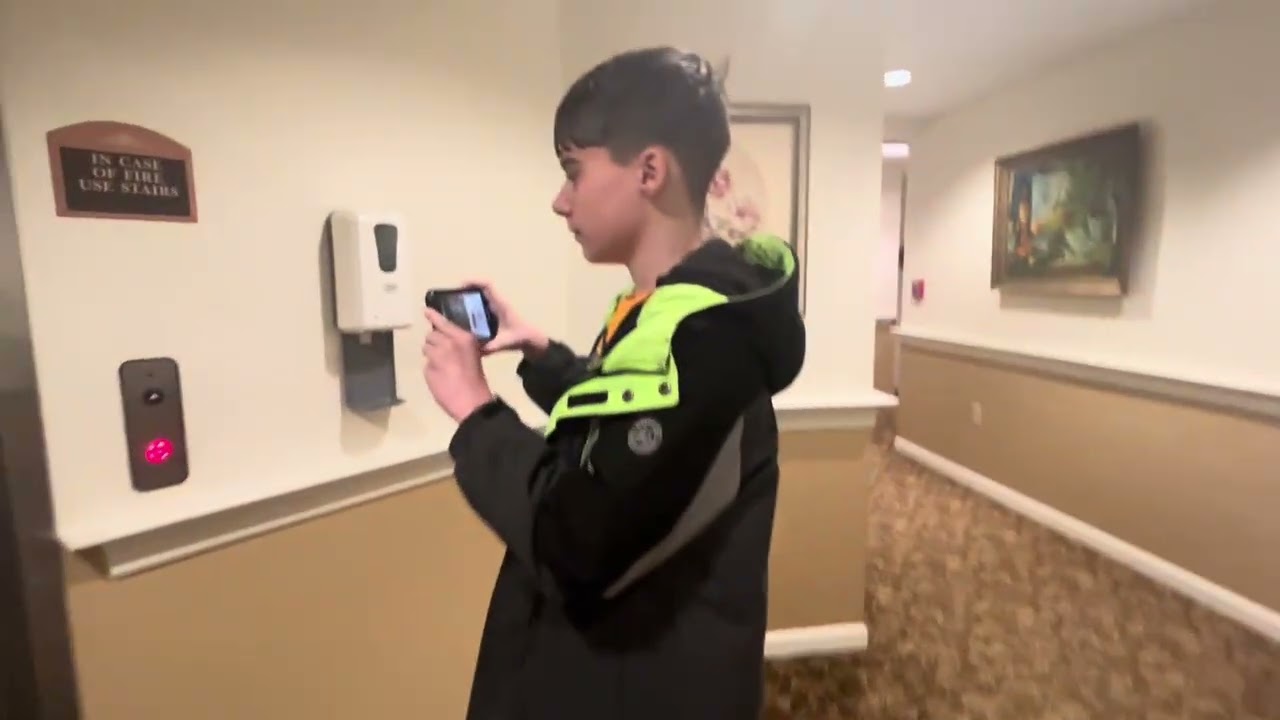 Both elevators in one video at Riverview Apartments with elevator, Cameron ￼￼