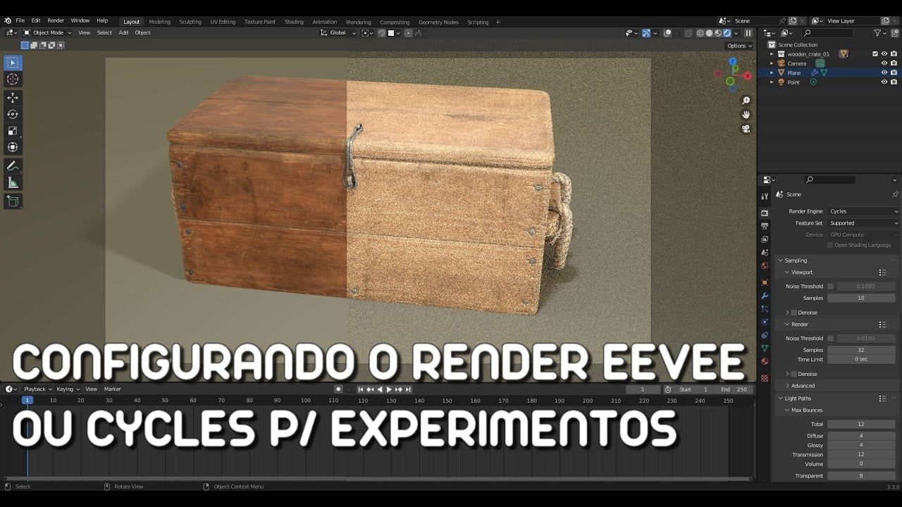 CONFIGURANDO O RENDER EEVEE OU CYCLES PARA EXPERIMENTOS LEVES