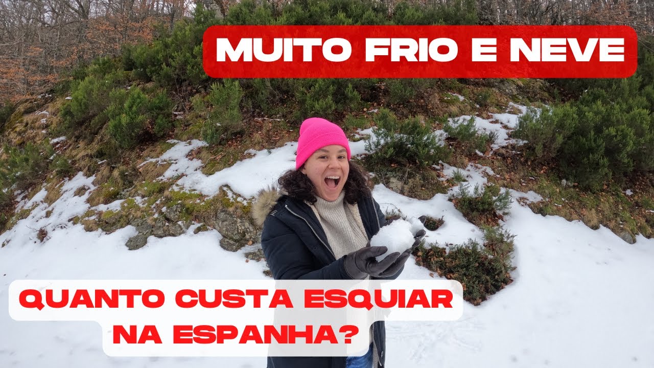 NEVE E UMA ESTAÇÃO DE ESQUÍ NA ESPANHA