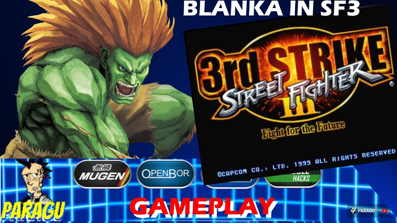 Testando o Blanka vers&atilde;o Street Fighter III 3rd Strike Mugen [GAMEPLAY]