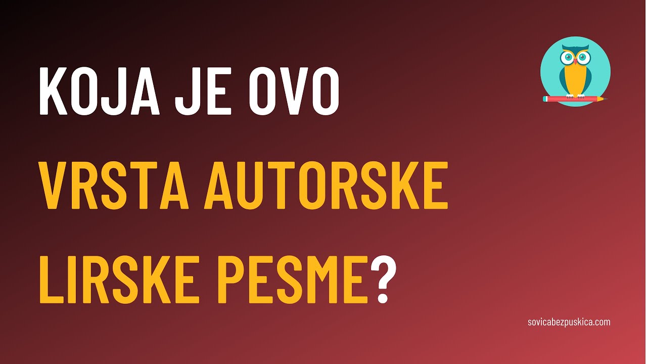 Koja je ovo vrsta autorske lirske pesme?