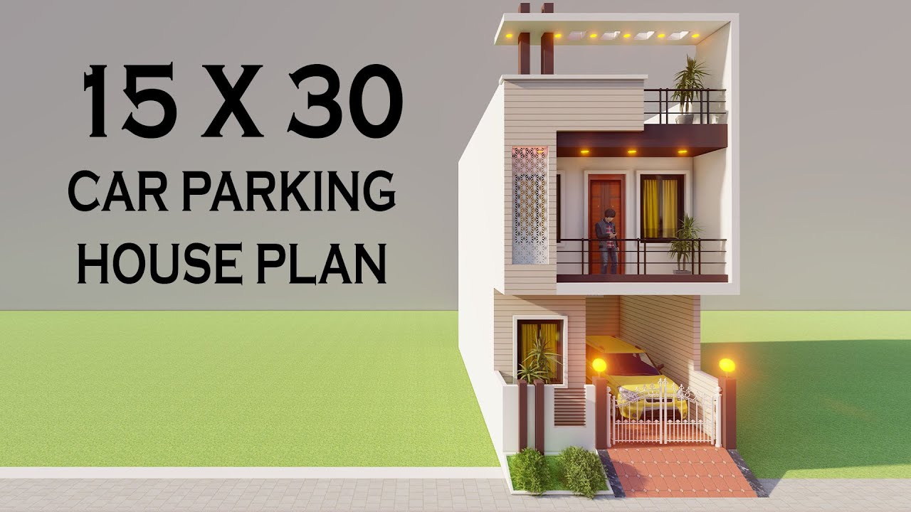 15 By 30 3 Bedroom Car Parking House Design,3D Duplex Homes Planing,New 450 House Map