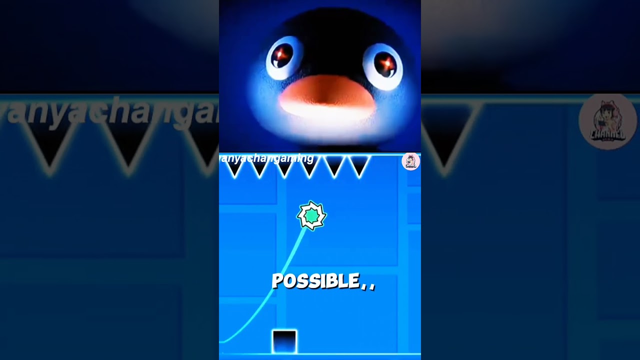 Penguin Ceiling Spike Challenge 😱 Geometry Dash Impossible Short #shorts #geometrydash #viralshorts