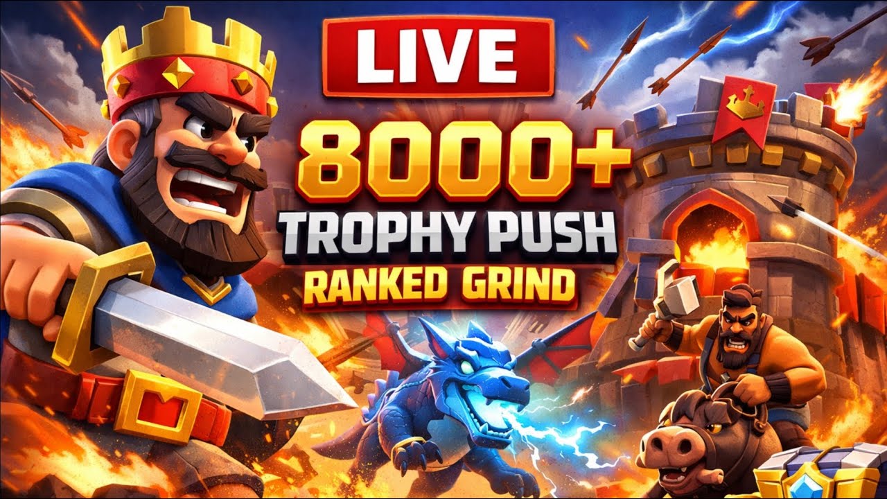 LIVE 🔴 8000+ Trophy Push 😈 | Clash Royale Ladder Grind