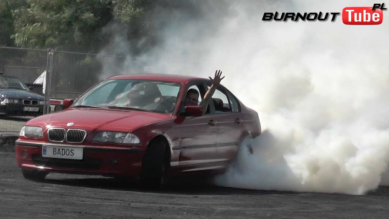 Palenie gumy na piątym biegu BMW E46 320 