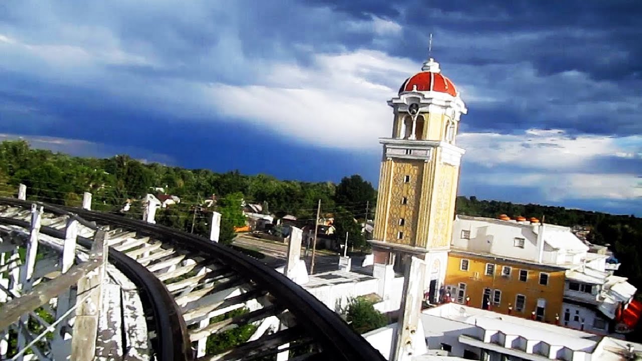Cyclone front seat on-ride HD POV Lakeside Amusement Park