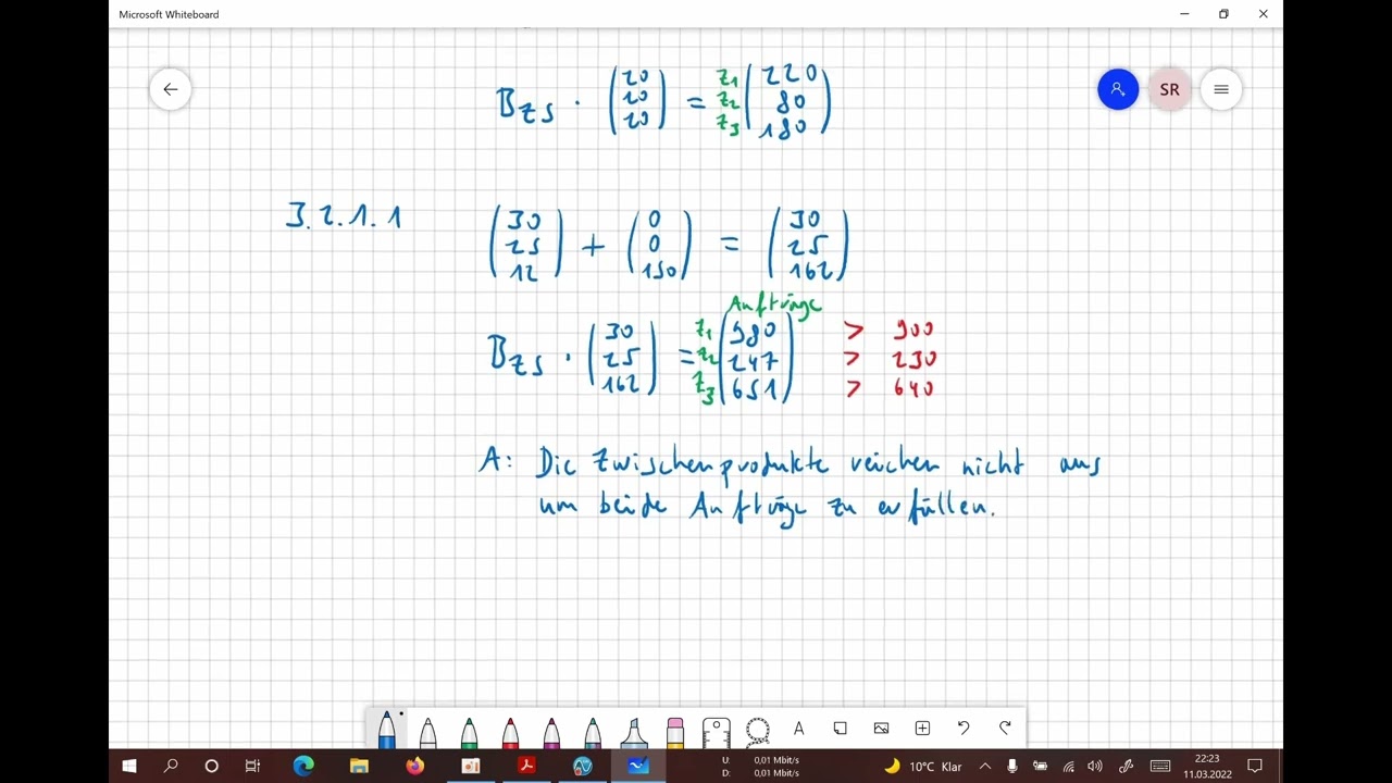 Matrizenrechnung Abitur 2020