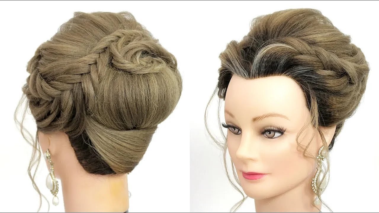 Elegant Updo Hairstyle With Braids For Long Hair | Wedding Hairstyle