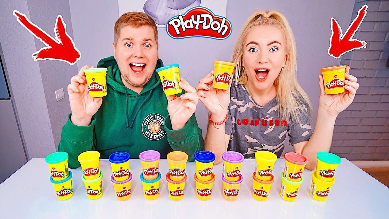 не выбирай ПЛЕЙ ДО СЛАЙМ ЧЕЛЛЕНДЖ 🤢 Лизун из случайных ингредиентов PLAY DOH Slime Challenge