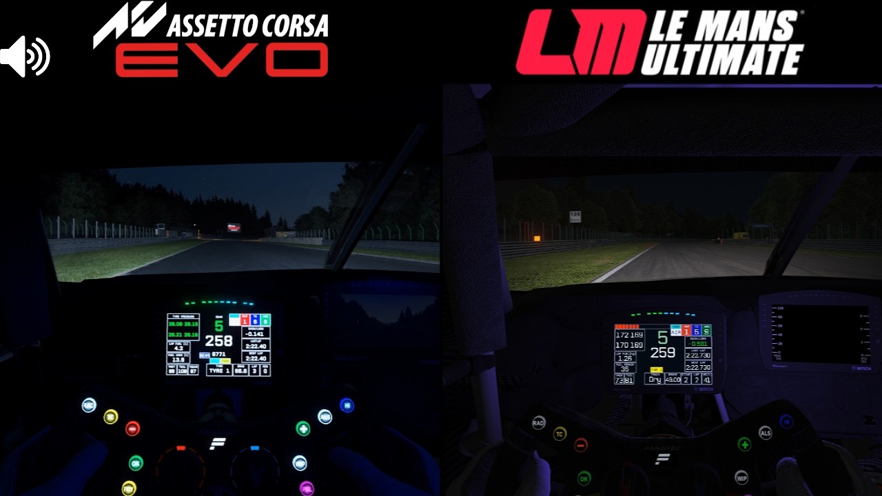 AC EVO vs LMU – BMW M4 GT3 | Night Comparison (Spa)