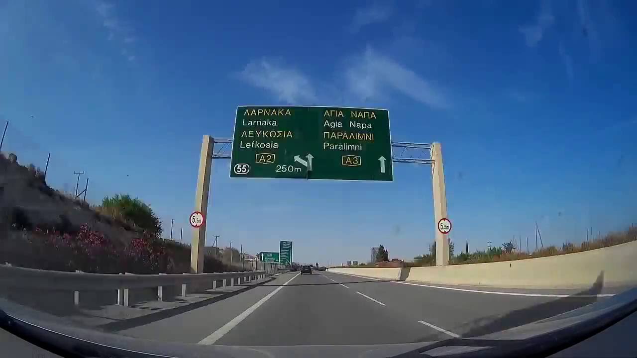 Cyprus Highways,  A3 Larnaca Airport - Ayia Napa and return (speed 6X) 2016