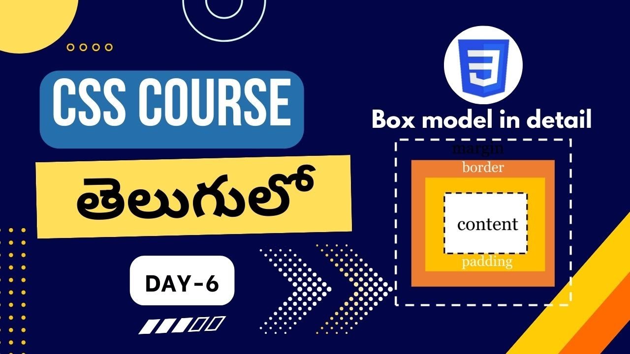 CSS  Box model  | CSS padding |CSS margin | CSS |CSS  margin property | ​Box model in telugu   #css