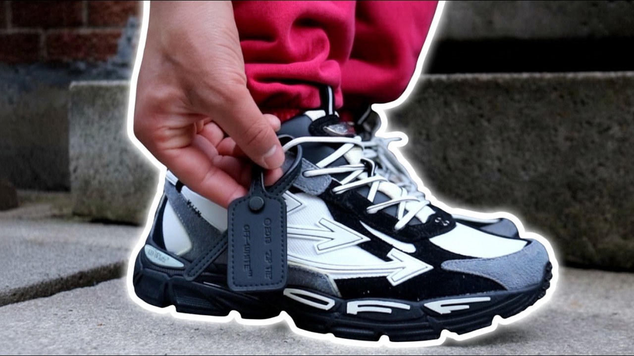 UP CLOSE! Off-White Be Right Back White Black Grey Sneaker (ON FOOT)
