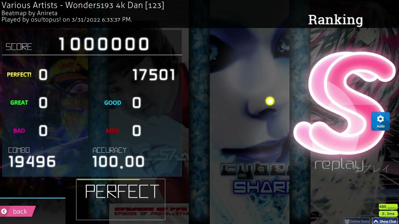 [Osu!mania] Wonder5193 4k Dan Course (Preview)