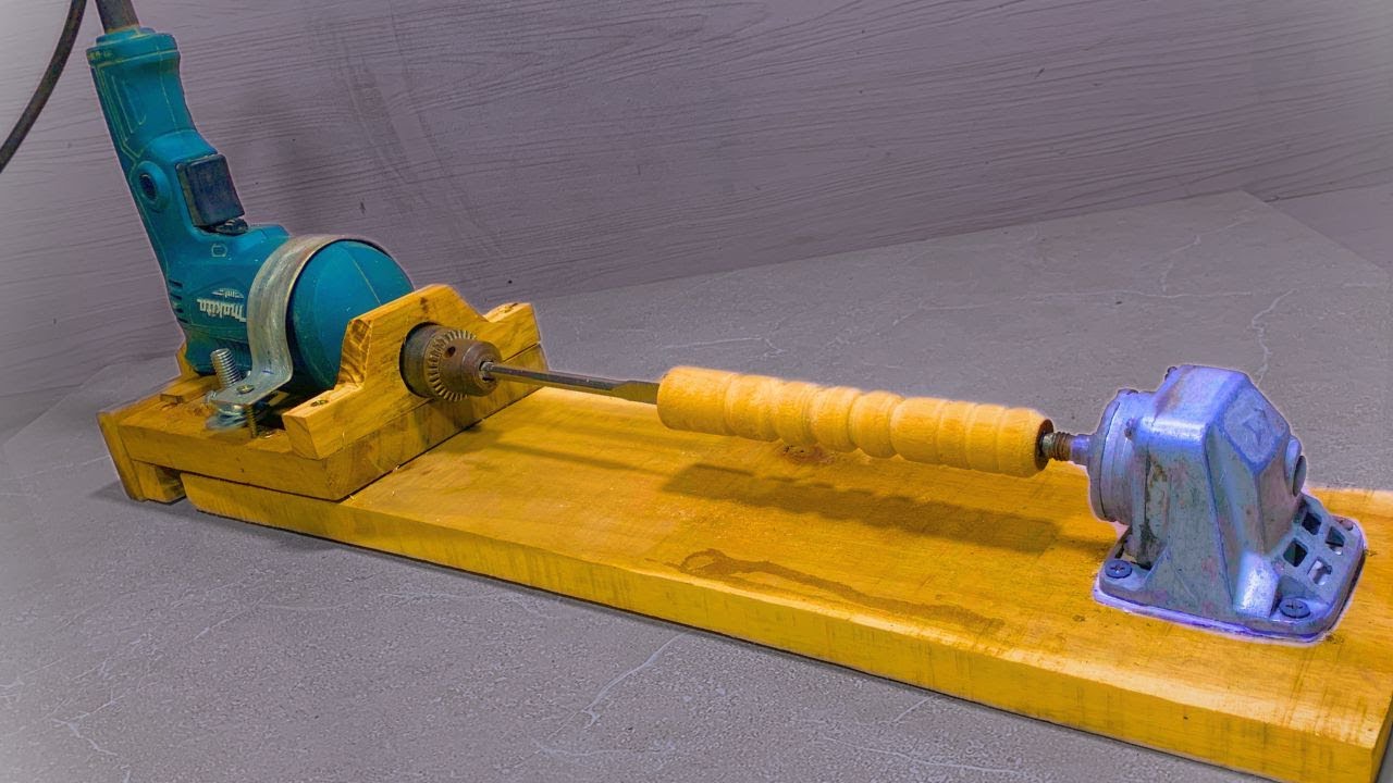 Transform Your Hand Drill into a Mini Wood Lathe with Ease!