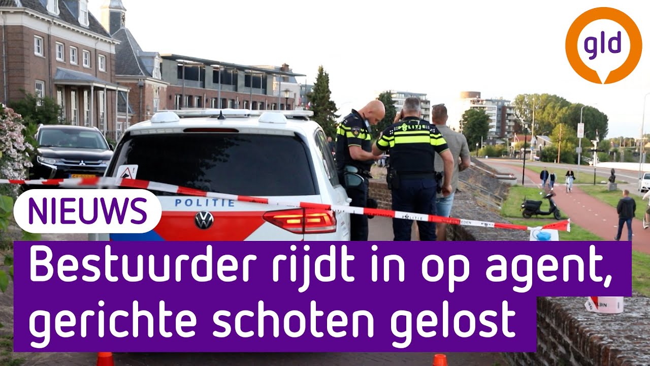 Auto rijdt in op politie in Tiel, agent schiet gericht