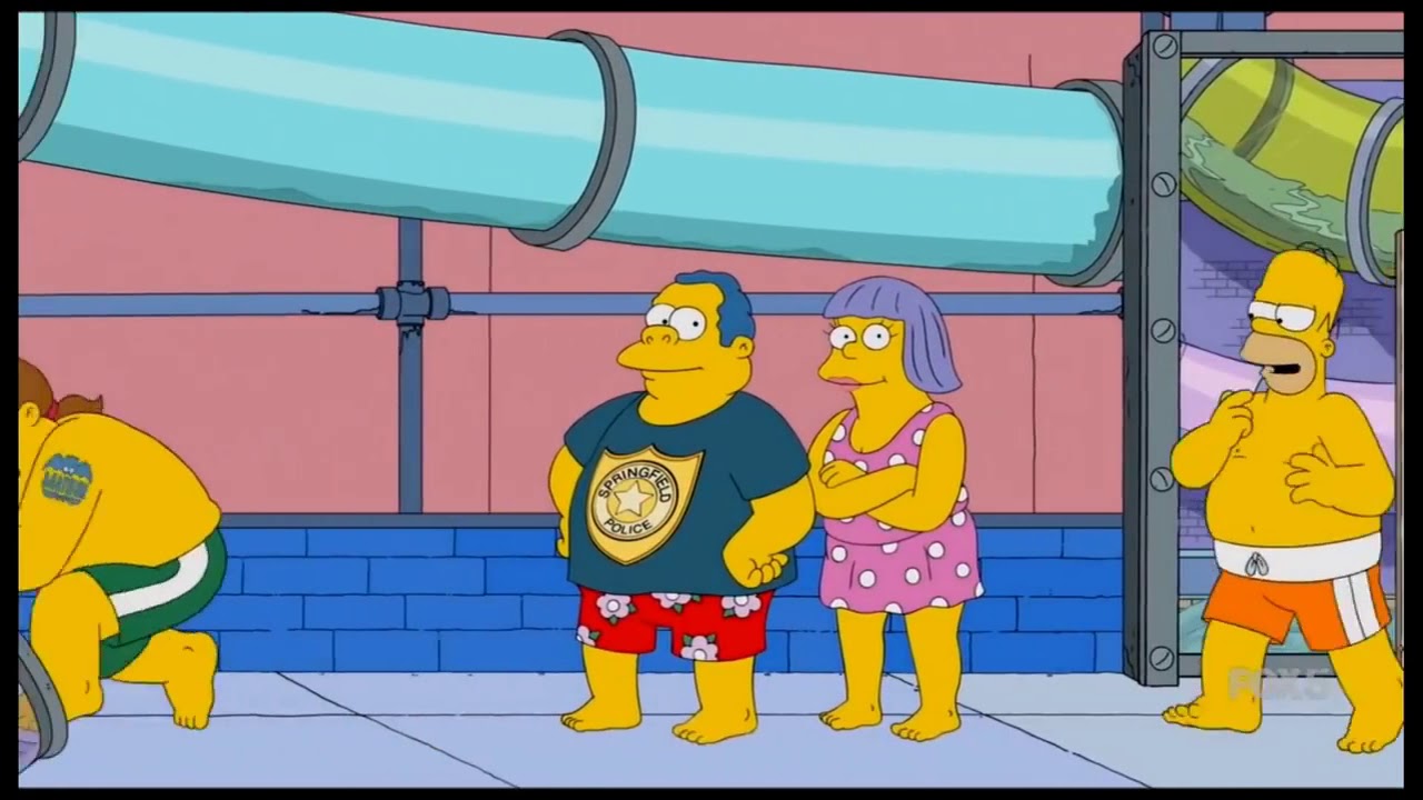 The Simpsons The Simpsons in a indoor Waterpark