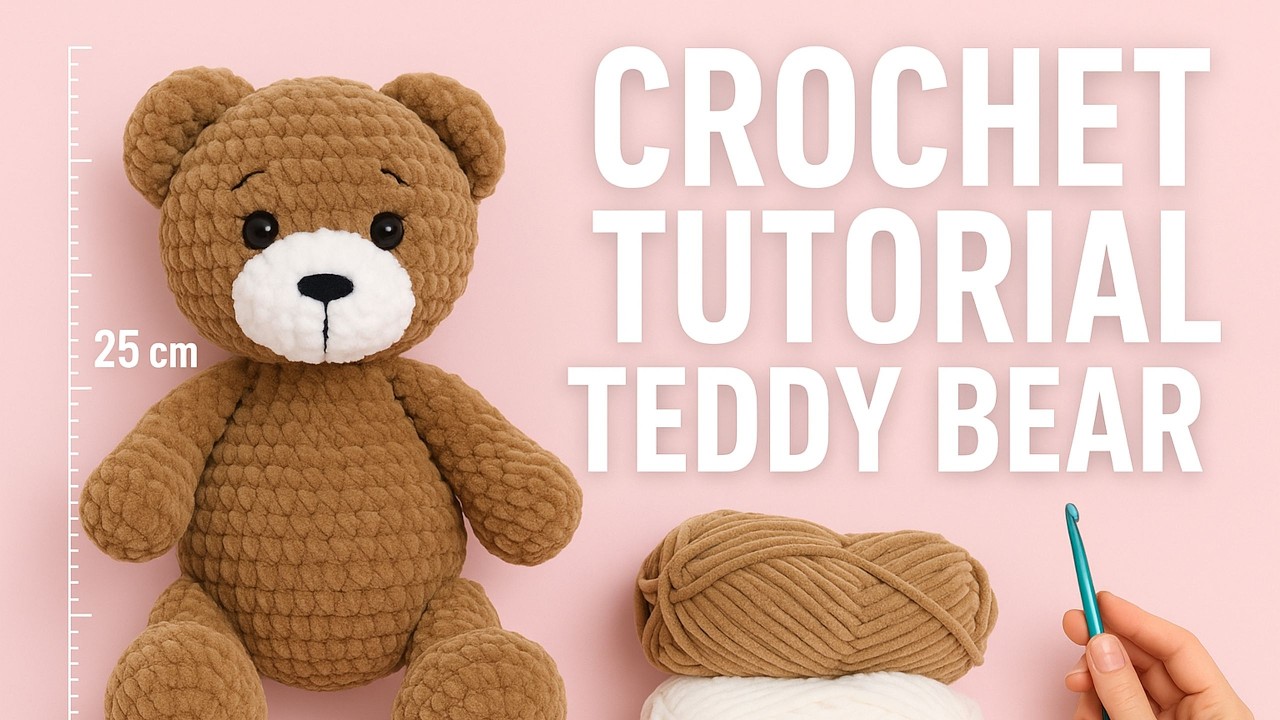 How to Crochet a Teddy Bear 🧸 | Easy Plush Amigurumi Tutorial (Himalaya Dolphin Baby Yarn)