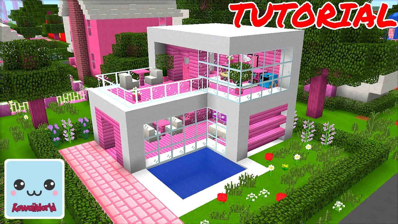 CUTE SMALL HOUSE with POOL in Kawaii World - TUTORIAL