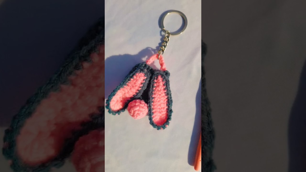 Crochet bunny🐰 ears mini bag keychain