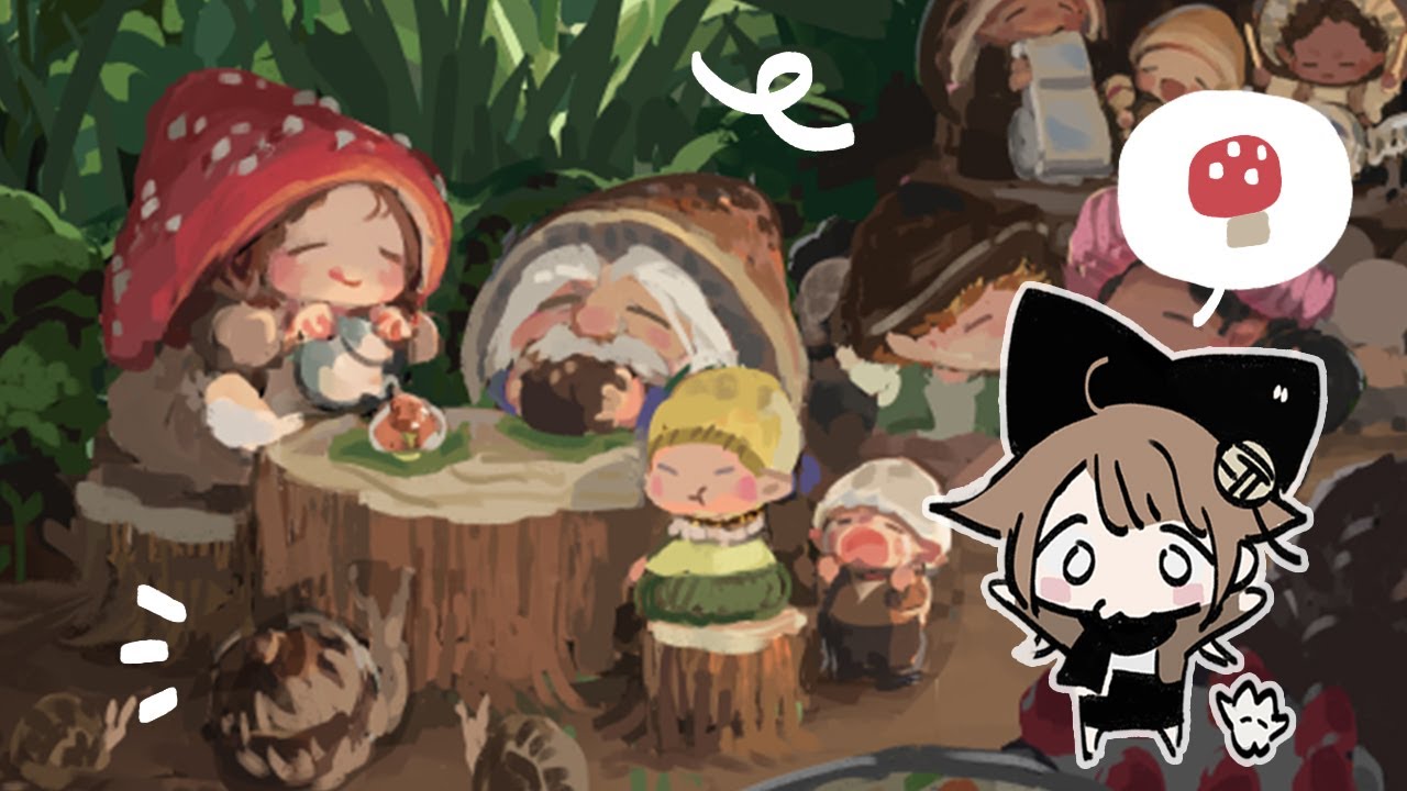 🧶【DRAWING】Mushroom gnomes【Tabby Ragtan】