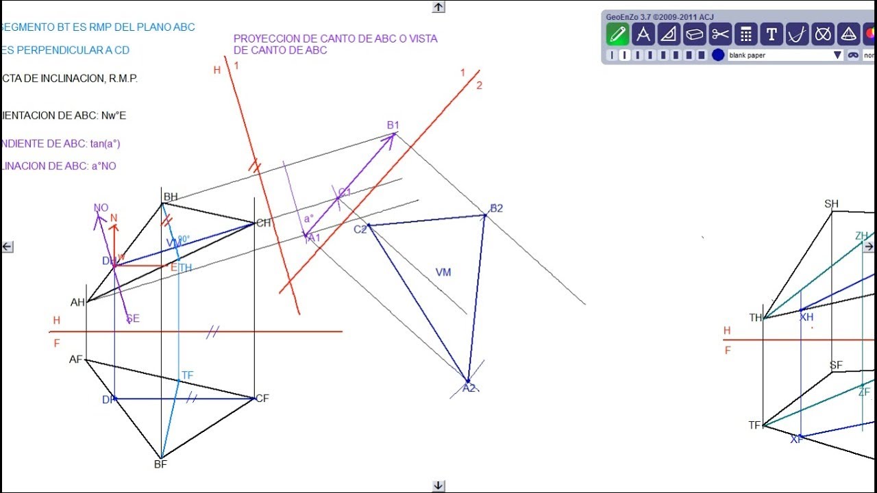 Geometr&iacute;a Descriptiva - Teor&iacute;a de Proyecci&oacute;n de Planos