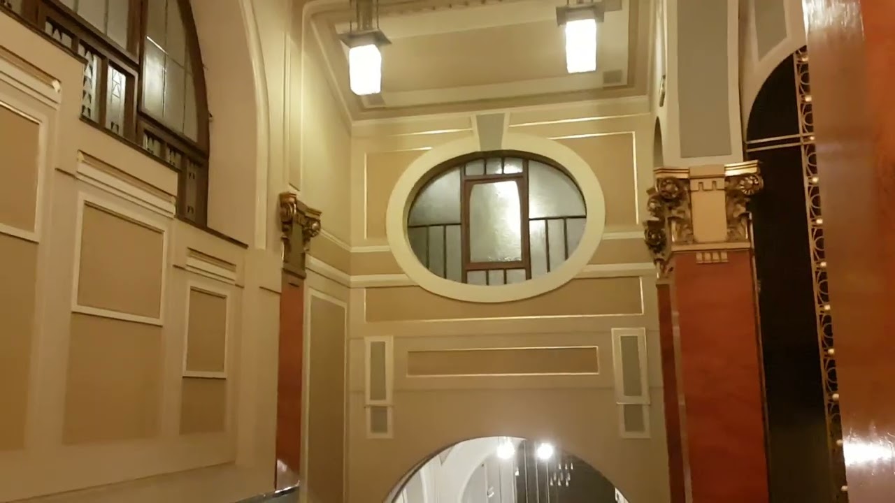 inside the municipal House Theatre and restaurant Cafe Bar Deco style Prague Czech Republic