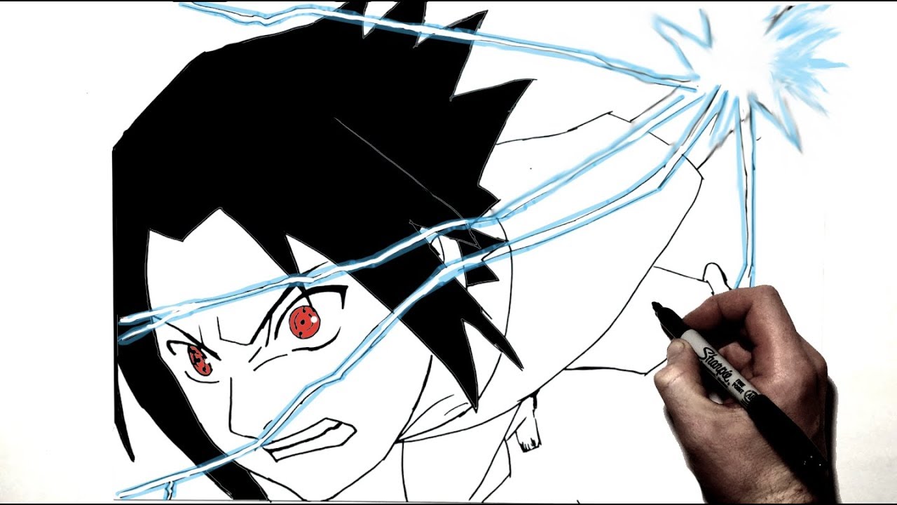 How To Draw Young Sasuke with Chidori | Step By Step | Naruto