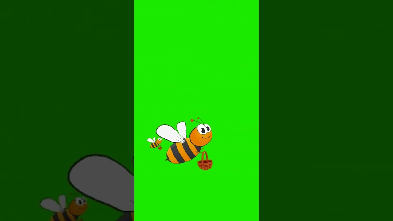 Cartoon Bee free [green screen] #chromakey