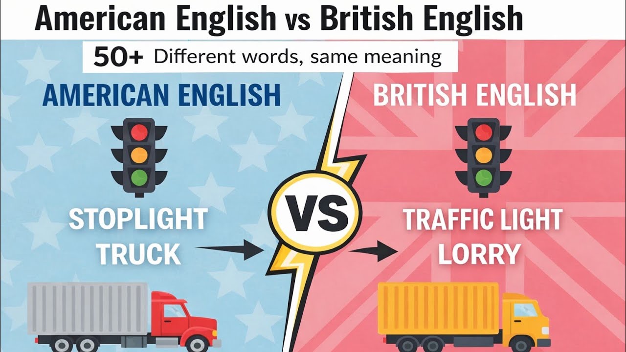 Different Words, Same Meaning | American vs British English🇺🇸🇬🇧 |learn English with Ash English lab 