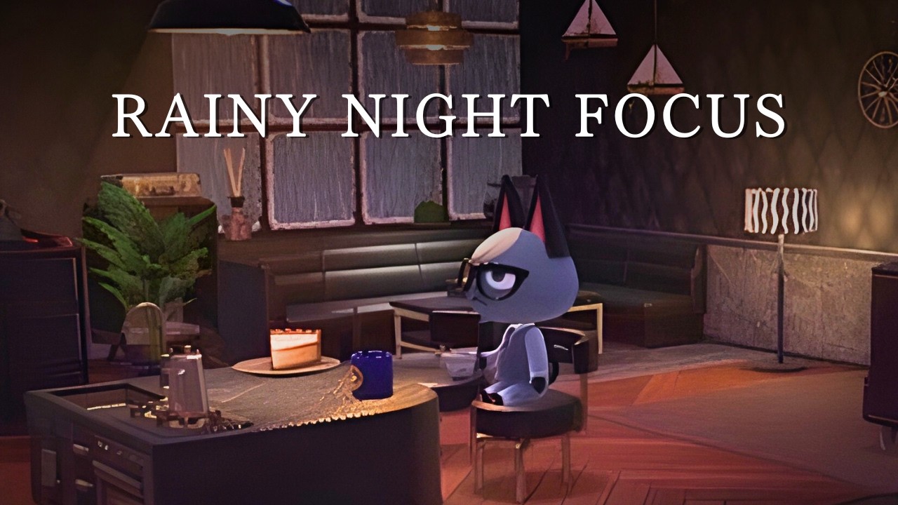 Rainy Night Work Desk☔ | Raymond's Cozy Animal Crossing BGM Lo-Fi BGM (1Hour)