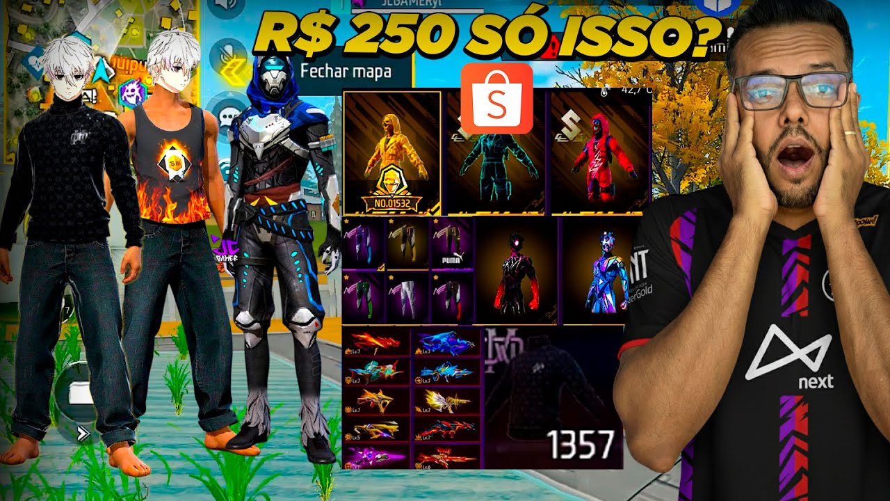 COMPREI UMA CONTA FREE FIRE NA SHOPEE POR 10K PARA JOGAR FREE FIRE NO MOBILADOR!
