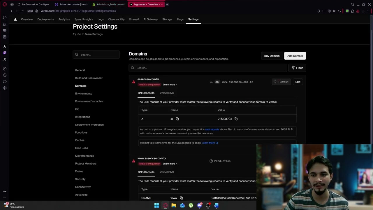 Como configurar Domínio no seu Site