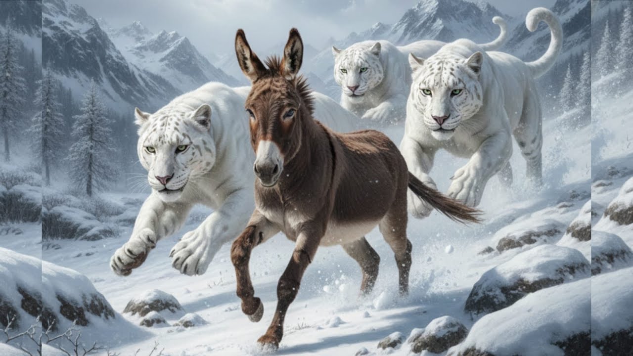 Three Wolves Hunt a Tiger in the Wild! The Most Intense Chase Ever Caught on Camera