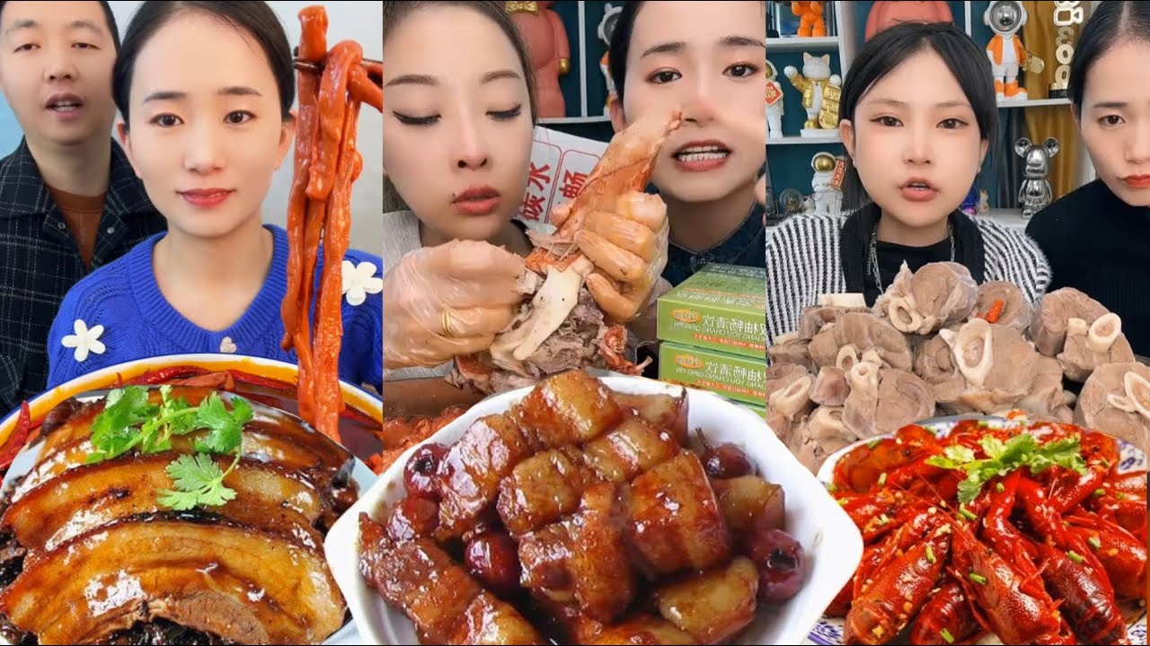 【MUKBANG】SPICY BRAISED PORK BELLY | EATING SHOW | CHINESE FOOD | 食べる|吃播 #咀嚼音 #food #mukbang #foodie