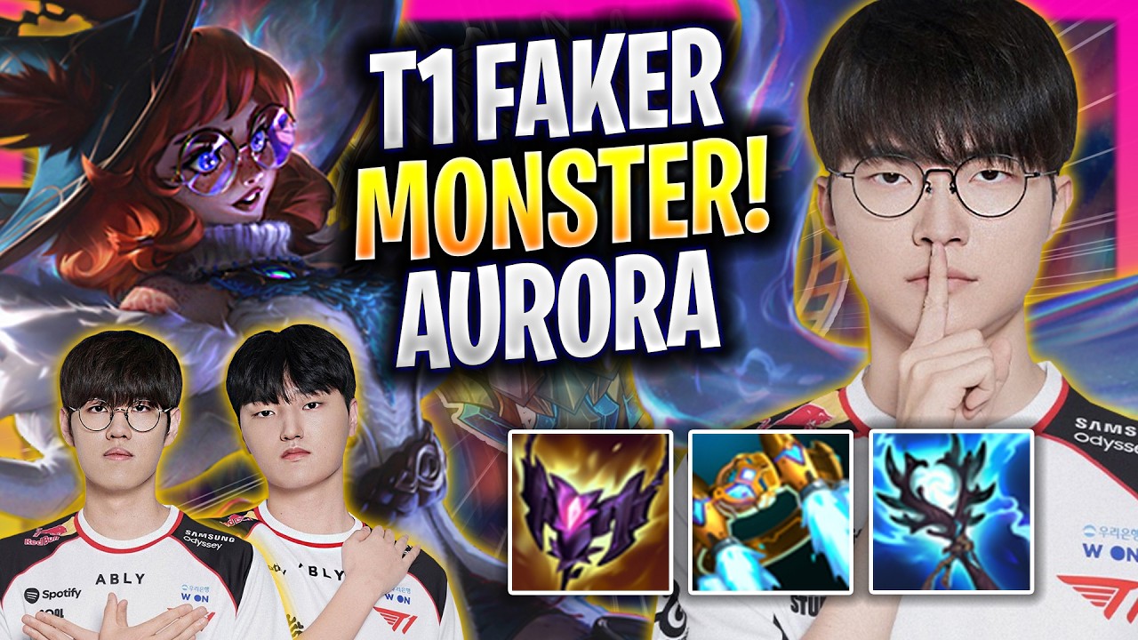 FAKER IS A MONSTER WITH AURORA vs ONER & PEYZ! - T1 Faker Plays Aurora MID vs Orianna!