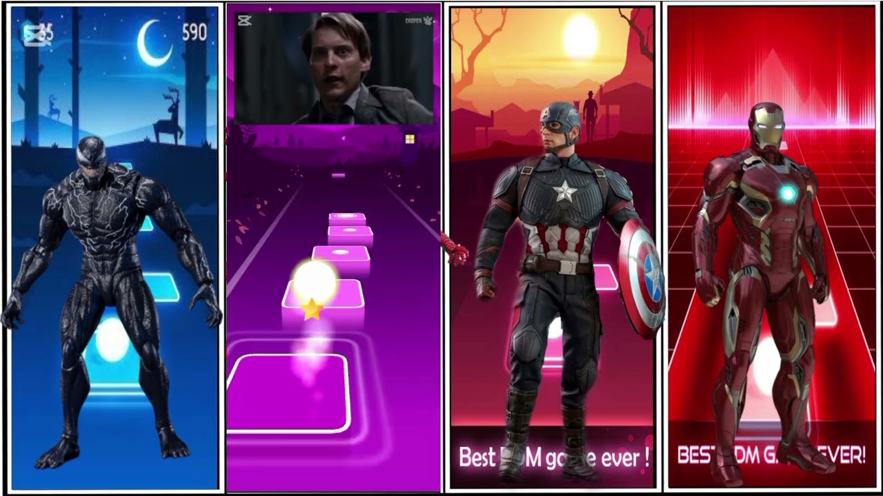 WENOM VS SPAYDERMAN VS CAPITAN AMERICA VS IRON MAN VS TILES HOP