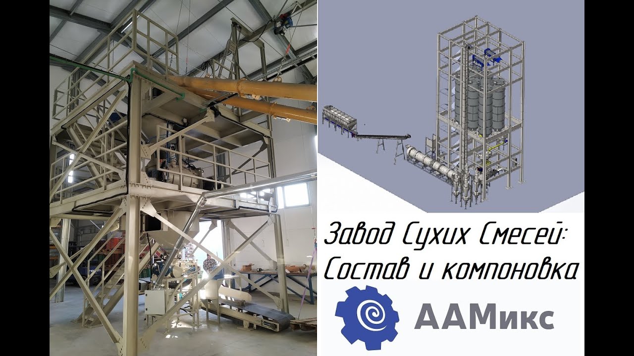Завод сухих смесей, состав, назначение и компоновки